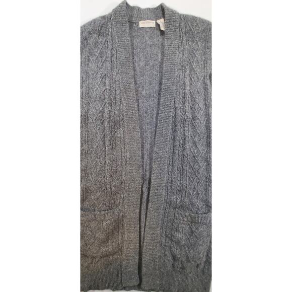 Vintage LIZ CLAIBORNE Lambswool Mohair Blend Cardigan Sweater Gray Small - Picture 3 of 9